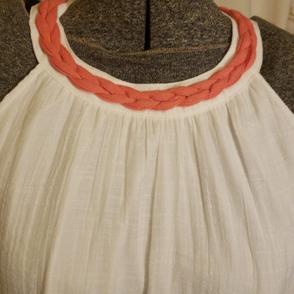 THML Dresses & Skirts - THML White Halter Dress with Braid Detail